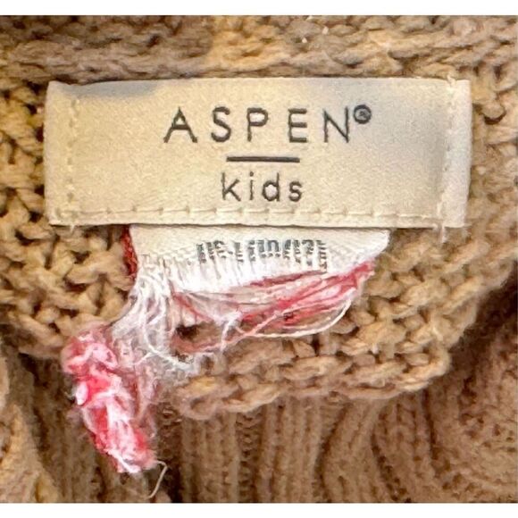 Aspen Kids Girls Poncho Turtleneck Button Side Fur Trim Sweater Size 10/12 - Picture 3 of 8